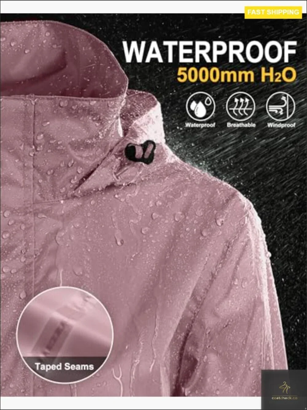 Lightweight Packable Raincoat Waterproof Hooded Windbreaker for Hiking Travel